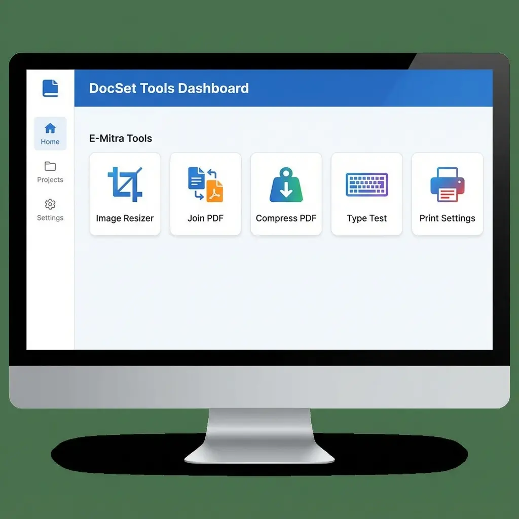 DocSet Dashboard showing 5 Essential E-Mitra Tools