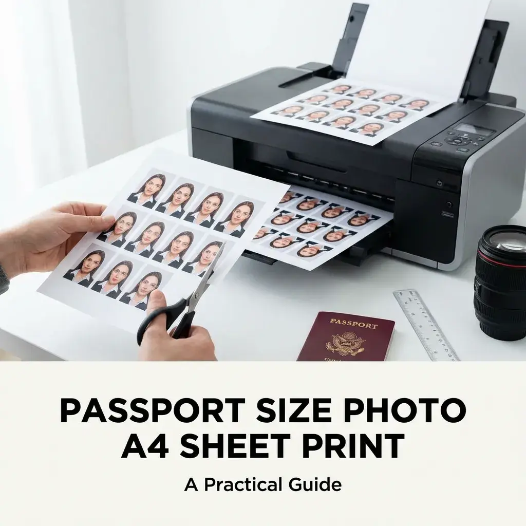 Print Multiple Passport Size Photos on A4 Sheet Online (8 Photos Layout)