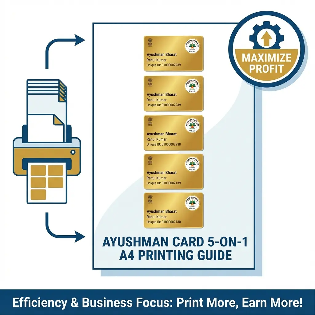 Print 5 Ayushman Golden Cards on One A4 Page (Batch Print Tool)