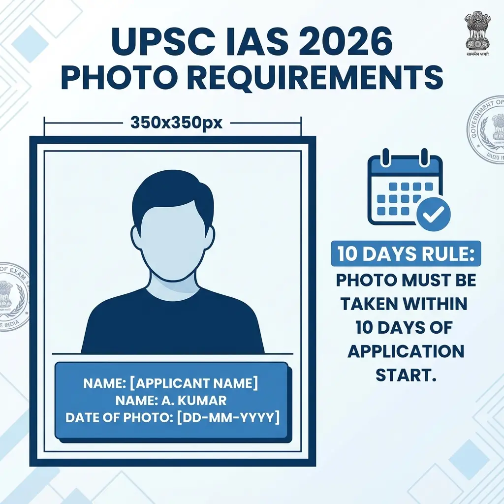 UPSC IAS 2026 Photo Tool: Name & Date Slate Generator + Resize